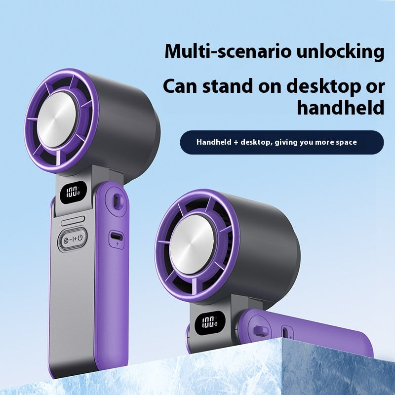 Luxiko Portable High-Speed Handheld Fan – 3600mAh Rechargeable Mini Turbo Fan with 100 Speed Adjustable Settings, Foldable Personal Cooling Fan for Travel & Outdoor