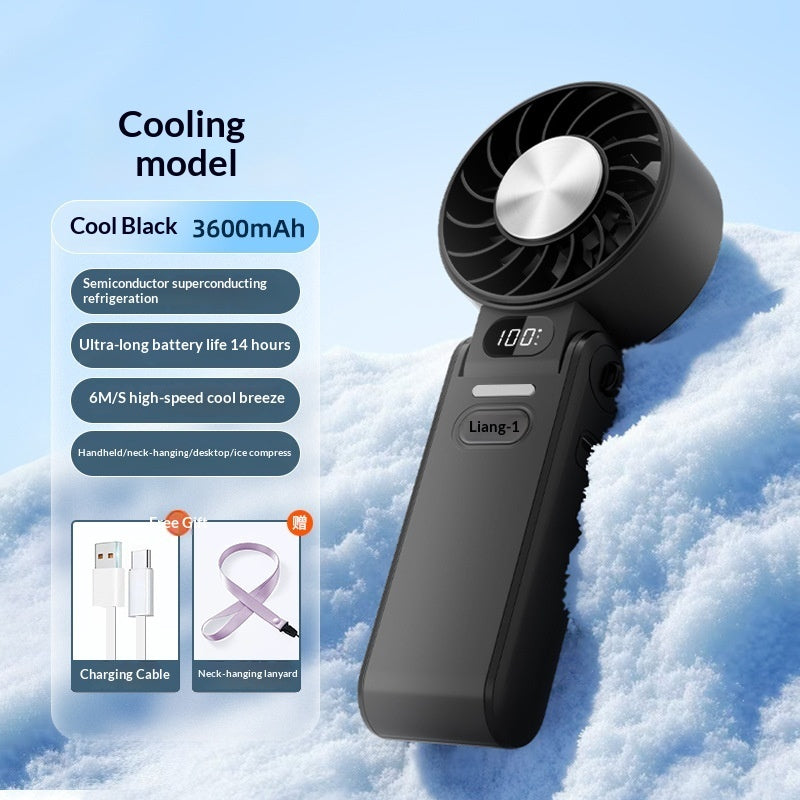 Luxiko Portable High-Speed Handheld Fan – 3600mAh Rechargeable Mini Turbo Fan with 100 Speed Adjustable Settings, Foldable Personal Cooling Fan for Travel & Outdoor
