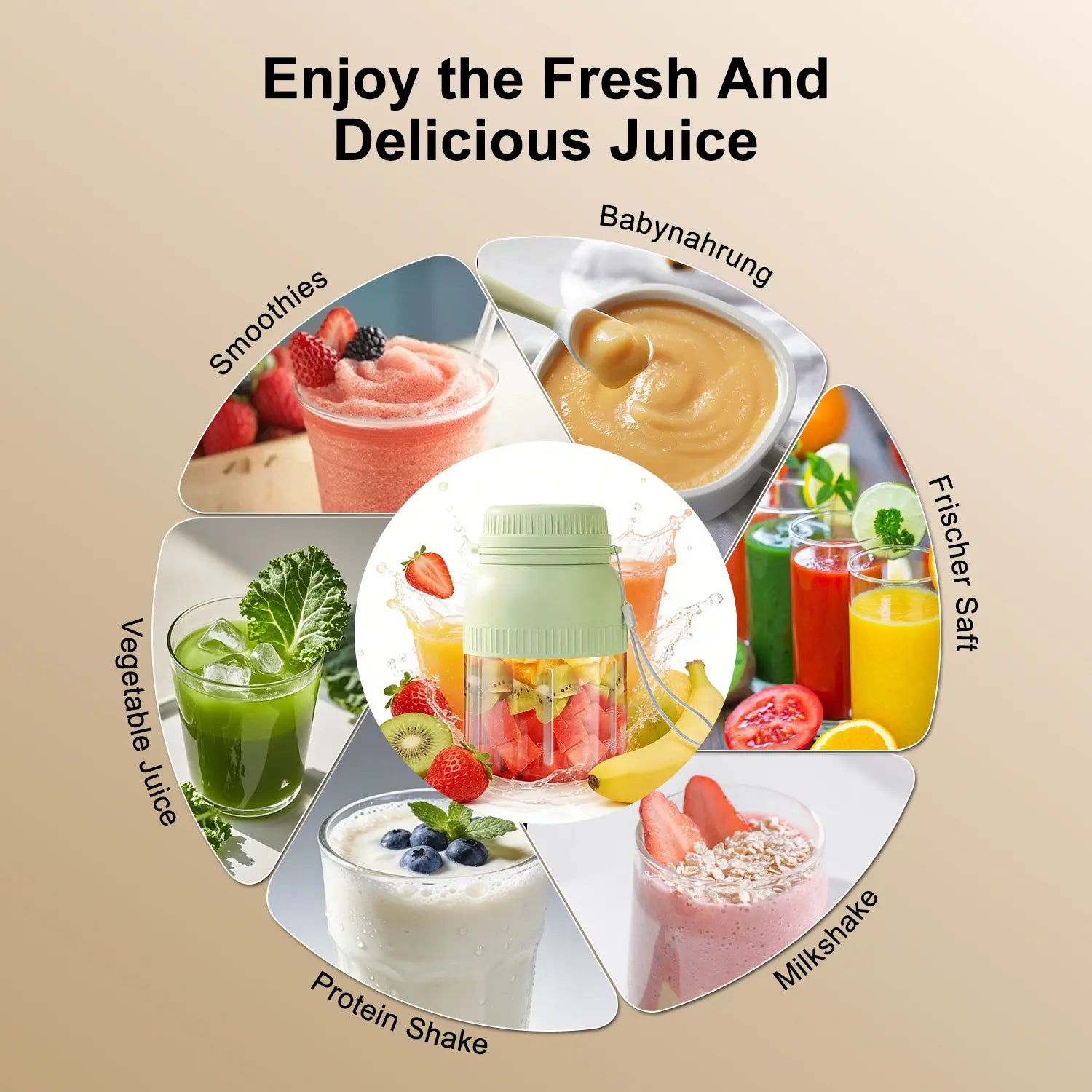 Luxiko Portable Blender 40oz – USB Rechargeable Smoothie Maker, High-Speed Ice Crushing Juicer for Milkshakes, Baby Food & Healthy Drinks