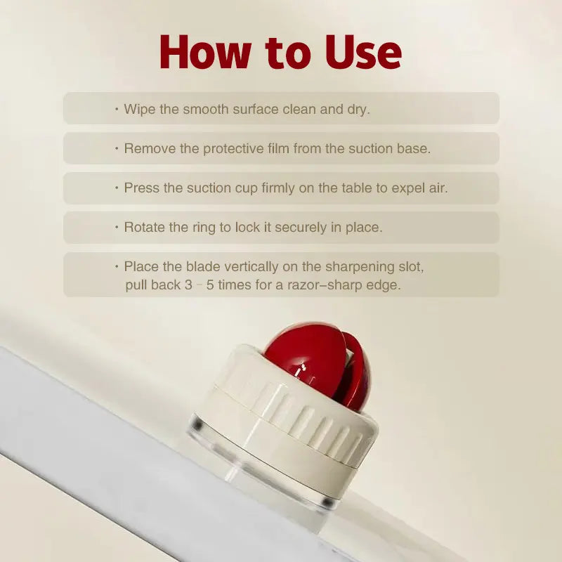 Luxiko Kitchen Knife Sharpener with Suction Base – Quick & Efficient Sharpening Tool, Non-Slip Manual Sharpening Stone for Knives & Blades