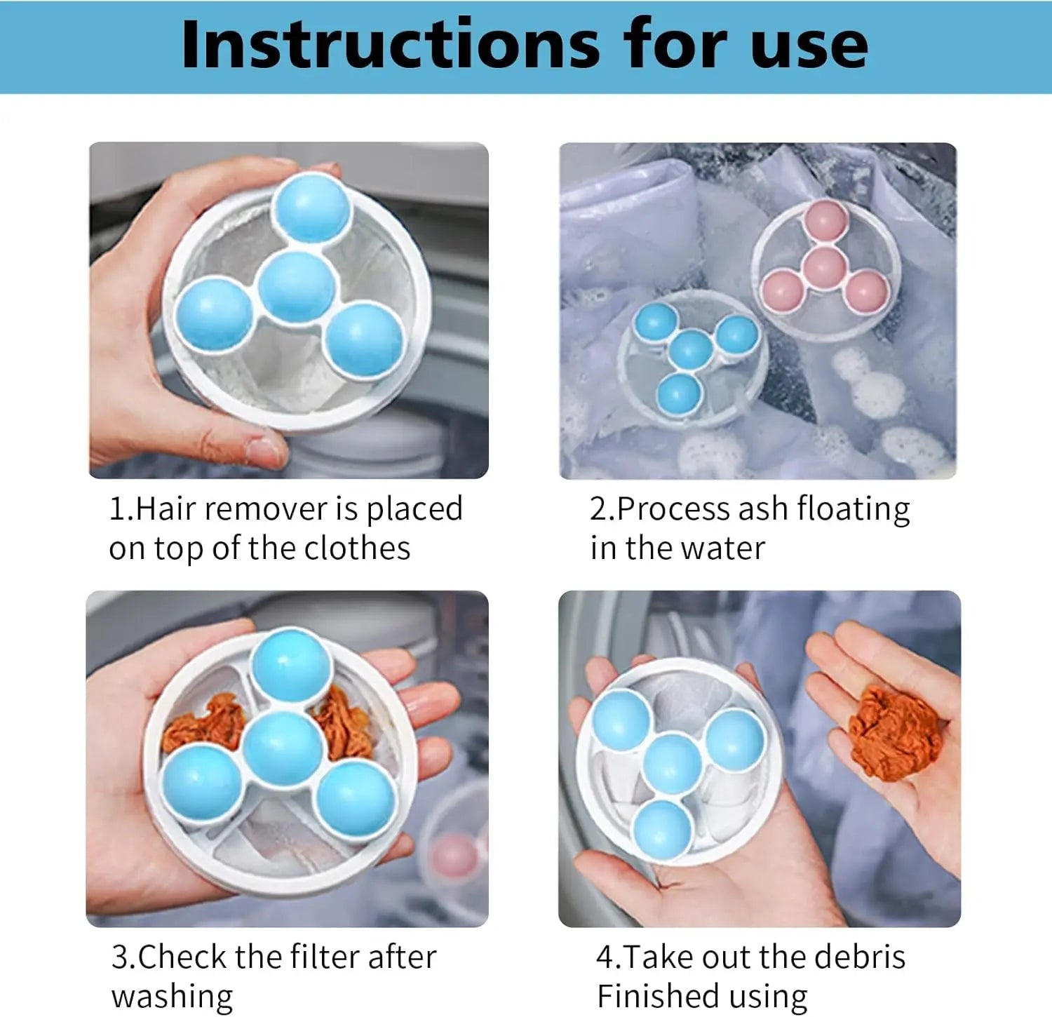 Luxiko Reusable Washing Machine Hair Catcher – Laundry Pet Hair Filter Bag | Floating Lint Remover for Clothes & Drain Protection
