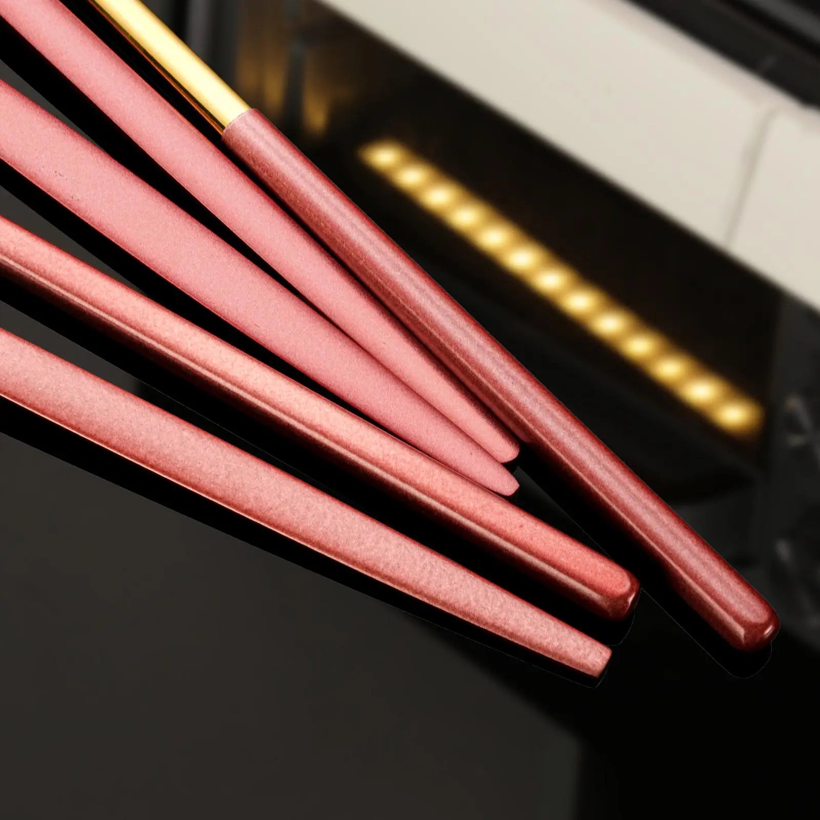 Luxiko 4-Piece Stainless Steel Cutlery Set with Travel Case – Reusable Gold Flatware Kit for Office, School, Camping & Outdoor Use