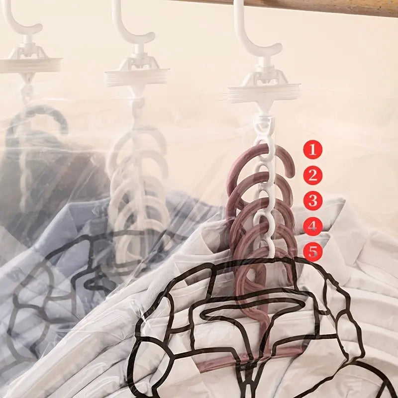 Luxiko Hanging Vacuum Compression Storage Bag – Space-Saving Clothes Organizer Holds Up to 5 Garments, Thickened Reusable Wardrobe Storage Solution