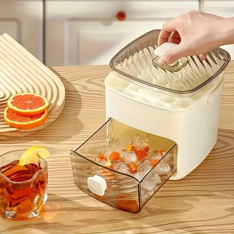 Luxiko Portable 48 Ice Cube Maker with Storage Drawer – Compact Countertop Ice Maker | Easy Release Ice Tray & Freezer Organizer for Home & Outdoor Use