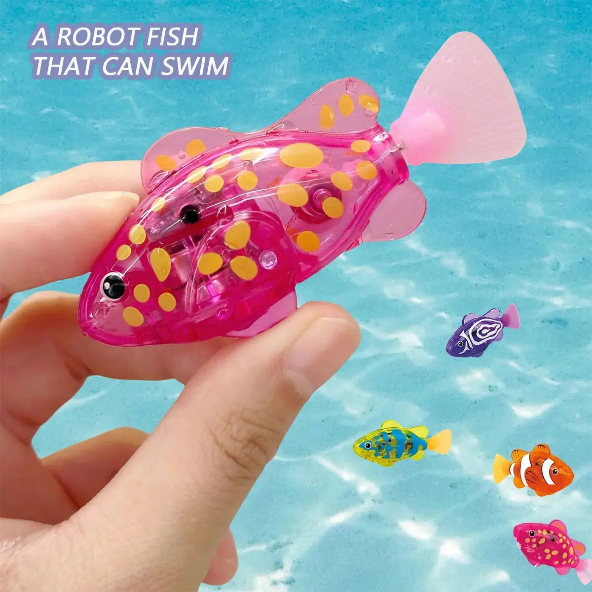 Luxiko Magic Glowing Swimming Fish Toy (4PCS) – Water Activated Interactive Bath Toy for Kids, Babies & Toddlers, Light-Up Robot Fish Gift