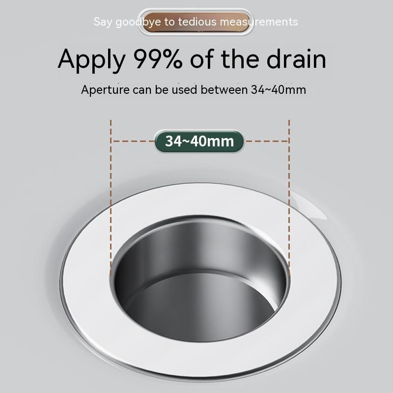 Luxiko Stainless Steel Pop-Up Sink Drain Plug with Filter Basket