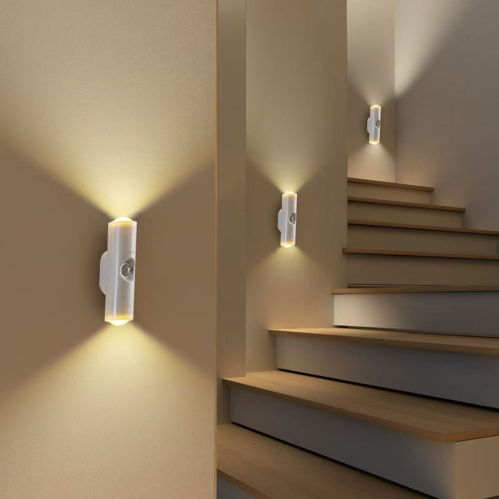 Luxiko RGB Motion Sensor Night Light – Rechargeable Magnetic Wall Lamp with Gradient Ambient Lighting for Bedroom, Hallway, Stairs & Living Room