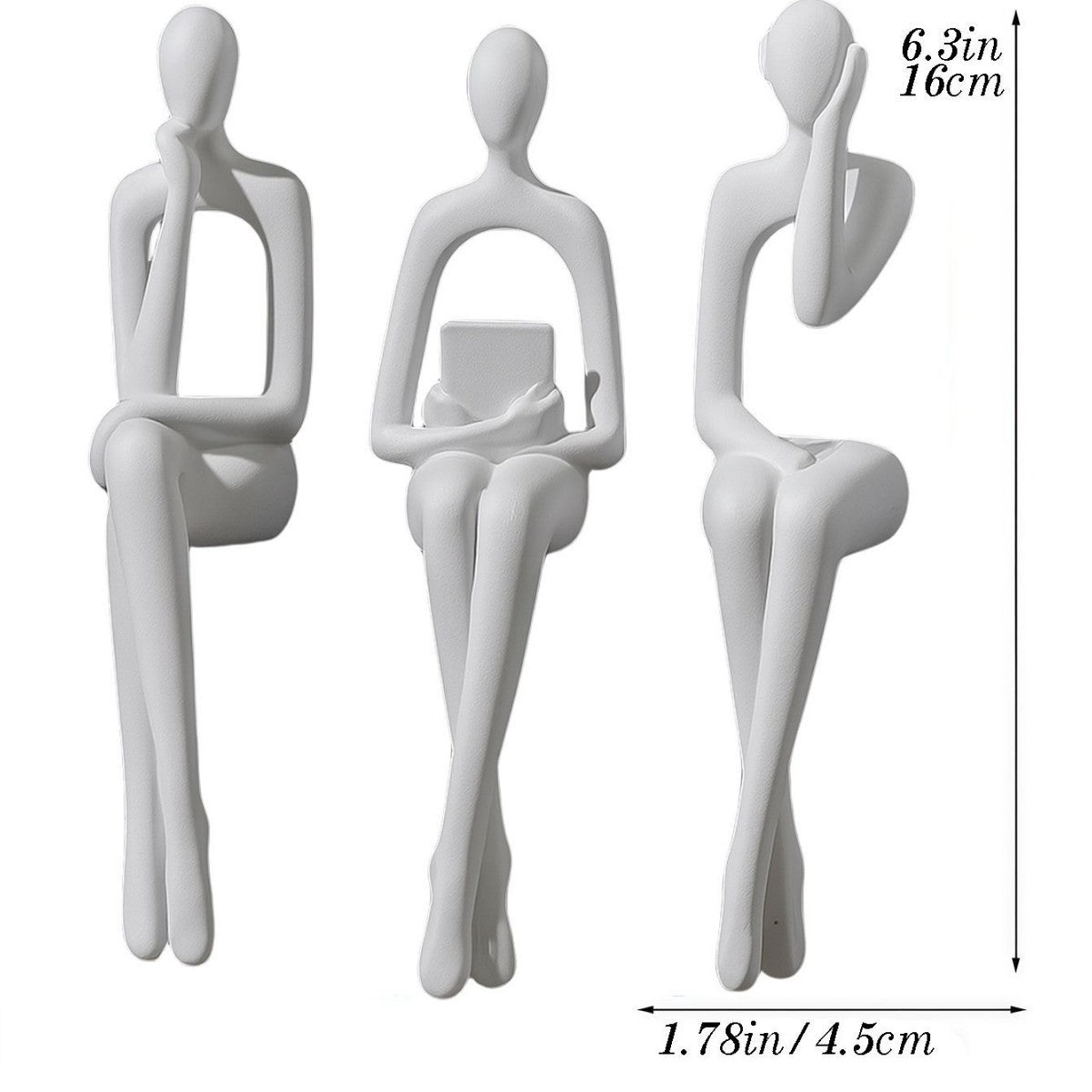 Luxiko Abstract Sitting Figure Sculpture – Modern Resin Art Statue for Home Decor, Minimalist Living Room Ornament & Aesthetic Desk Figurine