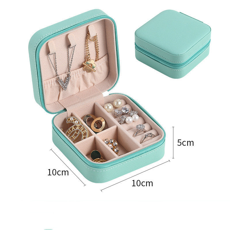 Luxiko Portable Travel Jewelry Box Organizer – Small Compact Jewelry Case with Zipper | Storage for Rings, Earrings, Necklaces & Accessories