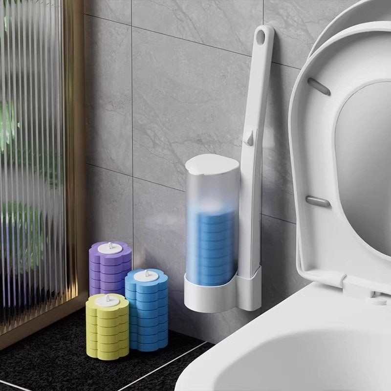 Luxiko Disposable Toilet Brush Sponge Head Replacement Kit – Odor Removal Cleaning System | Hygienic Single-Use Bathroom Cleaning Tool for Home Use