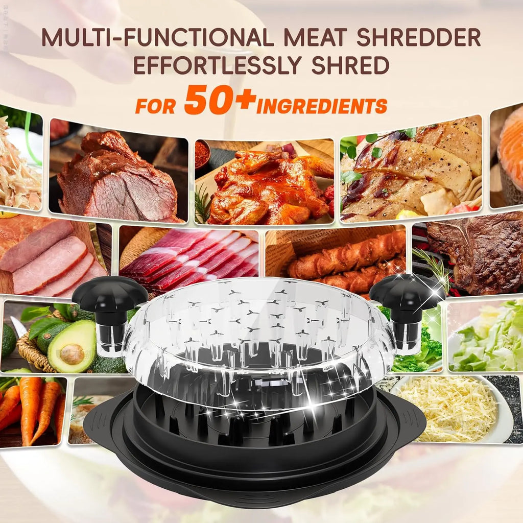 Luxiko XL 11.5” Chicken Shredder Tool – Large Meat Shredder with Twist Handle, Non-Slip Base, Dishwasher Safe Kitchen Shredder for Chicken, Beef & Vegetables