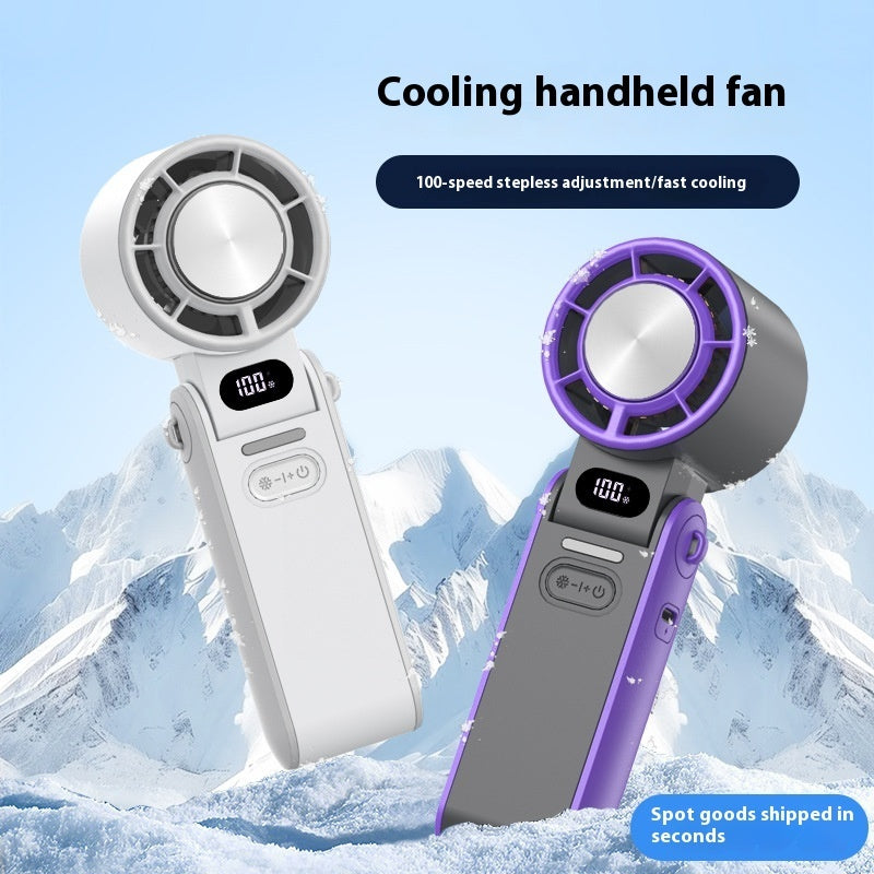 Luxiko Portable High-Speed Handheld Fan – 3600mAh Rechargeable Mini Turbo Fan with 100 Speed Adjustable Settings, Foldable Personal Cooling Fan for Travel & Outdoor