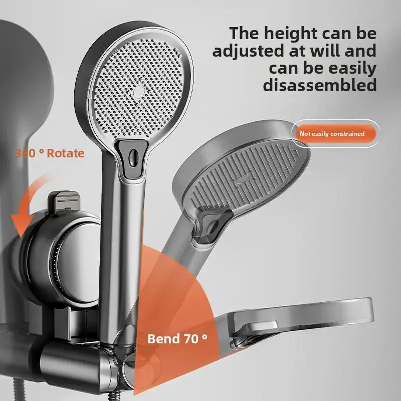 Luxiko Punch-Free Suction Cup Shower Head Holder – Adjustable Bathroom Shower Bracket | Strong Grip, Drill-Free Wall Mount Shower Rack Accessory
