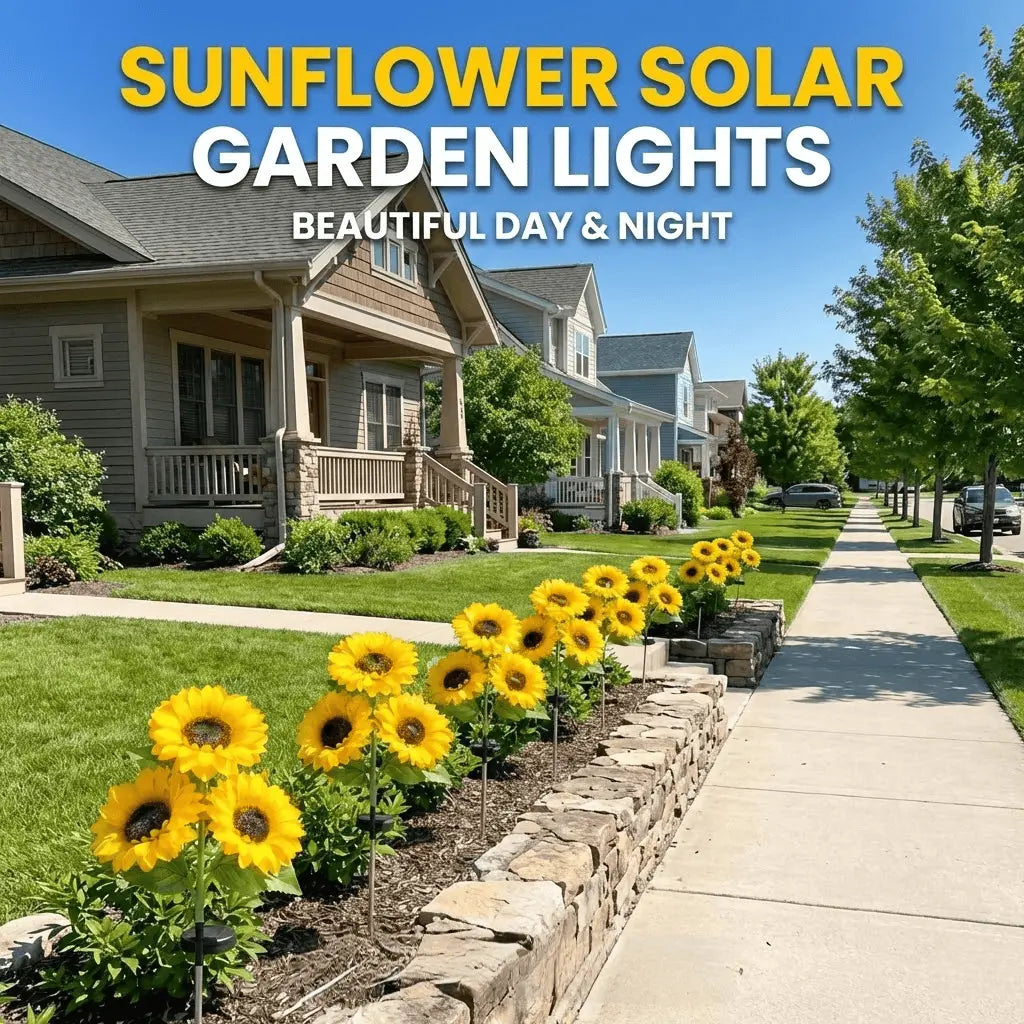 Luxiko Solar Sunflower Garden Lights – Waterproof LED Outdoor Decorative Lights, Realistic Solar Flower Lamps for Yard, Lawn, Patio & Porch (3 PCS Set)