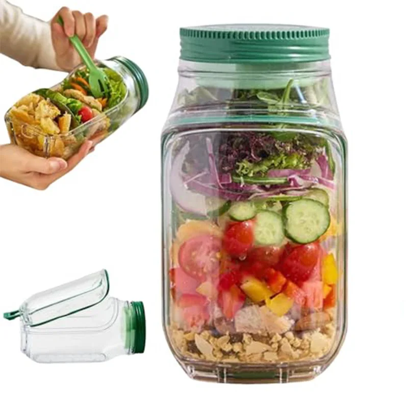 Luxiko Leak-Proof Salad Dressing Container – Portable Sauce Box for Fresh Salads, Reusable Mini Dressing Cup for Lunch Box & Meal Prep