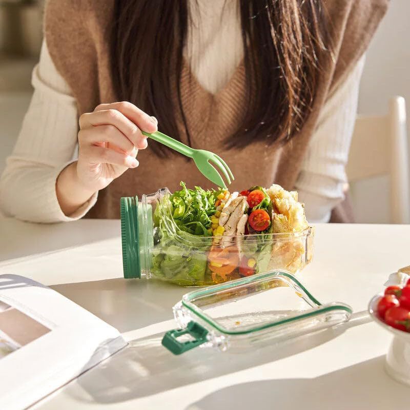 Luxiko Leak-Proof Salad Dressing Container – Portable Sauce Box for Fresh Salads, Reusable Mini Dressing Cup for Lunch Box & Meal Prep