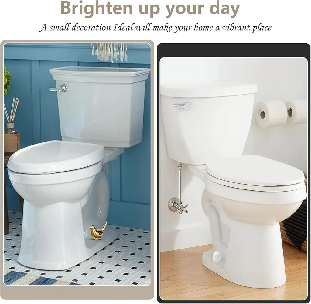 Luxiko 2PCS Ceramic Bird Toilet Bolt Caps – Cute Decorative Toilet Screw Covers | Easy Install Bathroom Toilet Base Cover Accessories