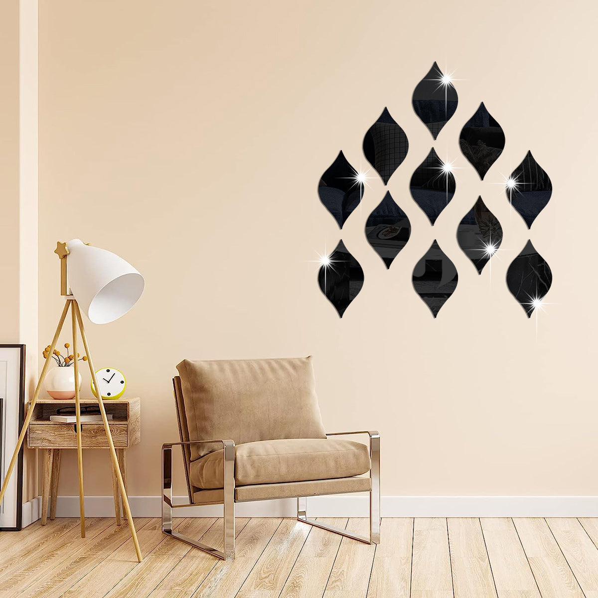 Luxiko Water Drop Mirror Wall Stickers – Reflective Acrylic DIY Mirror Tiles, Removable 3D Wall Decor for Living Room, Bedroom & Home Decoration