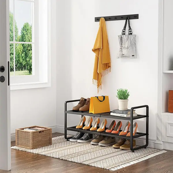 Luxiko Expandable Shoe Rack Organizer – Adjustable Metal Shoe Shelf, Stackable Storage Stand for Closet, Entryway & Garage