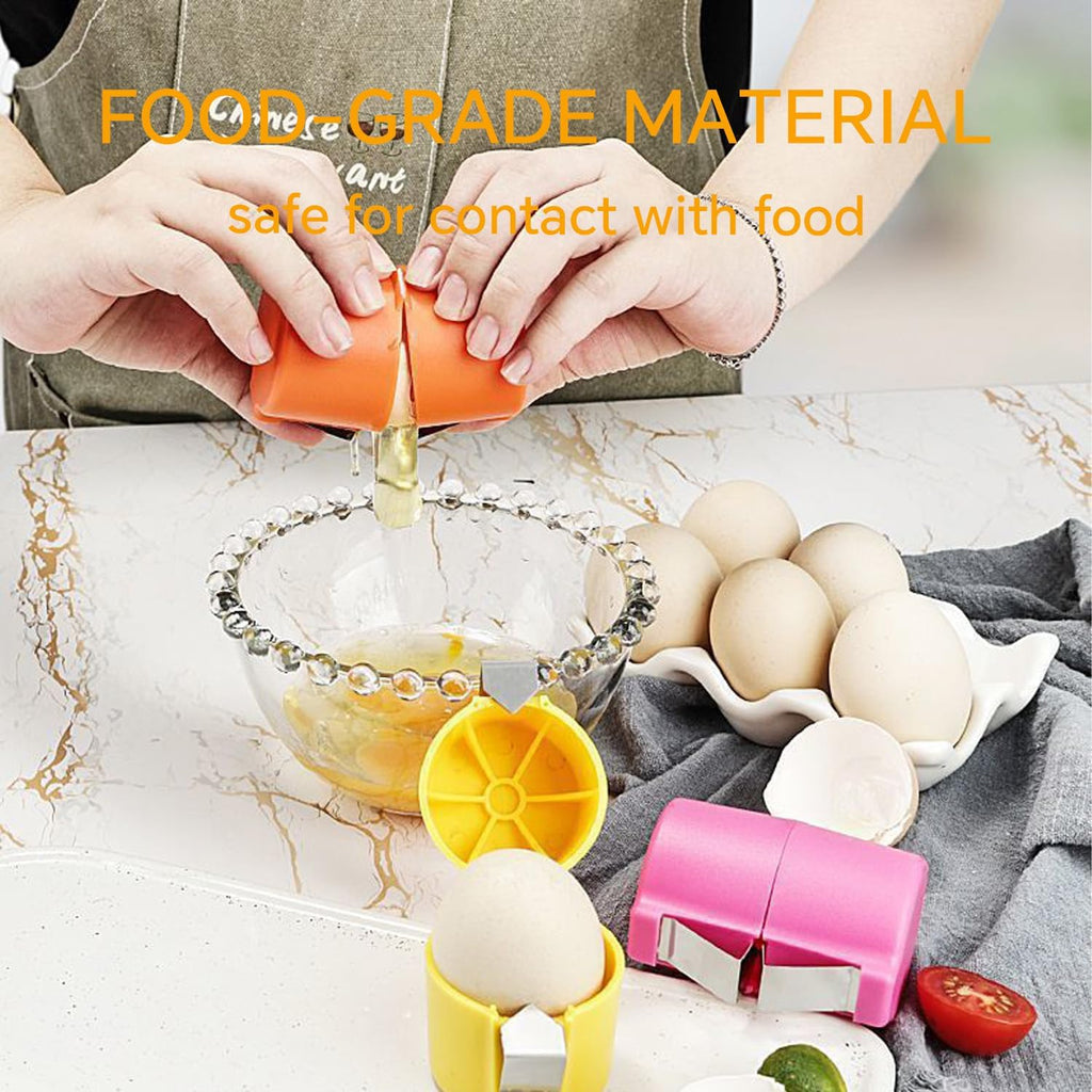 Luxiko 3PCS Egg Shell Opener Set – Stainless Steel Egg Cracker Tool for Raw & Boiled Eggs, Handheld Egg Top Cutter & Separator Kitchen Gadget