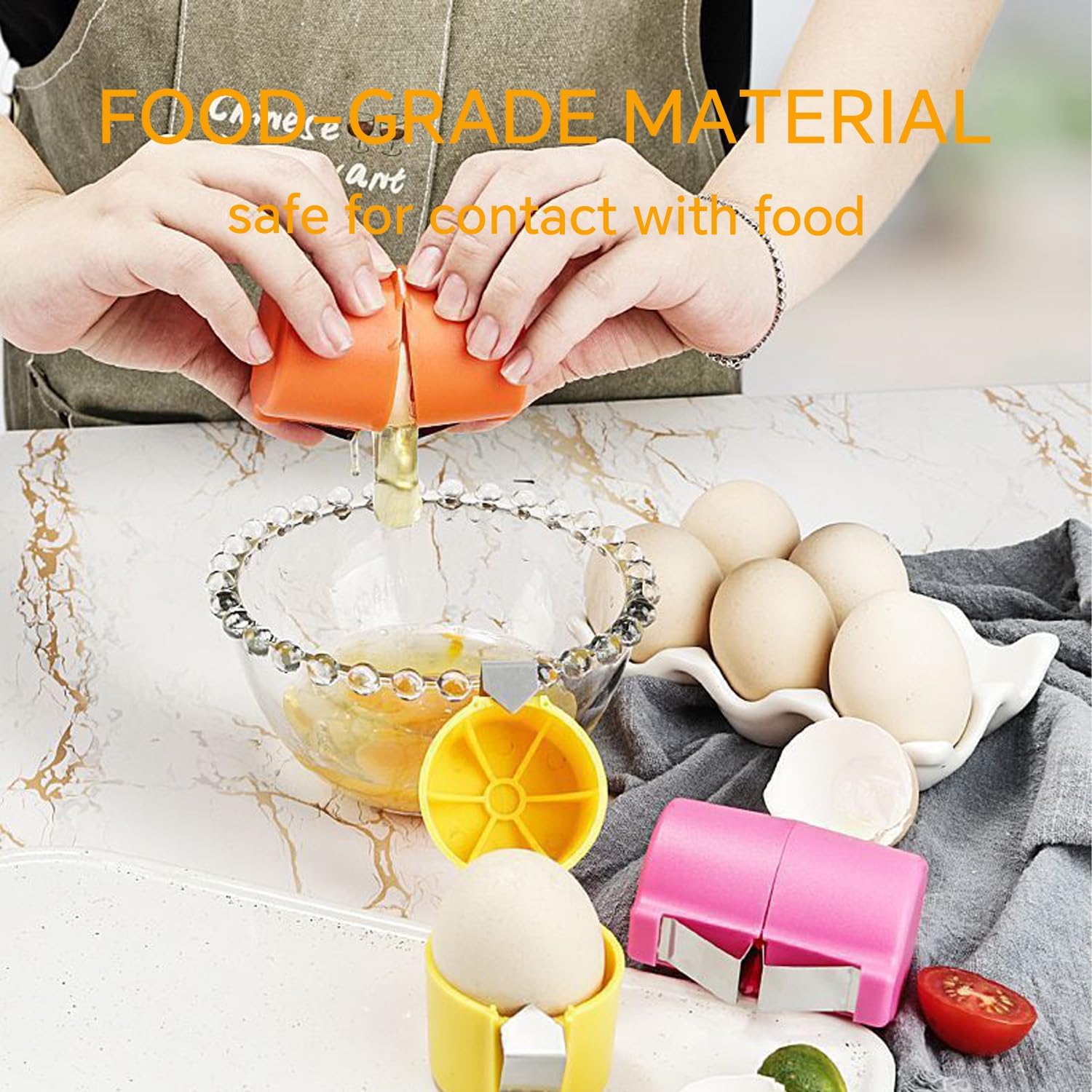Luxiko 3PCS Egg Shell Opener Set – Stainless Steel Egg Cracker Tool for Raw & Boiled Eggs, Handheld Egg Top Cutter & Separator Kitchen Gadget