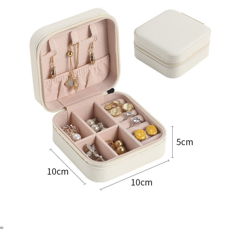 Luxiko Portable Travel Jewelry Box Organizer – Small Compact Jewelry Case with Zipper | Storage for Rings, Earrings, Necklaces & Accessories