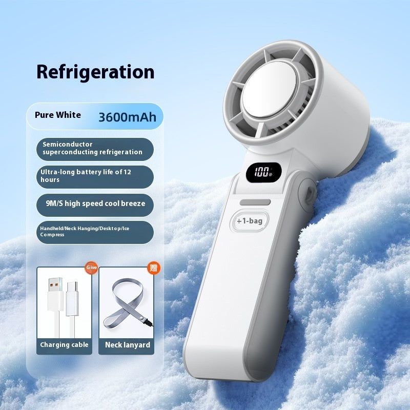 Luxiko Portable High-Speed Handheld Fan – 3600mAh Rechargeable Mini Turbo Fan with 100 Speed Adjustable Settings, Foldable Personal Cooling Fan for Travel & Outdoor