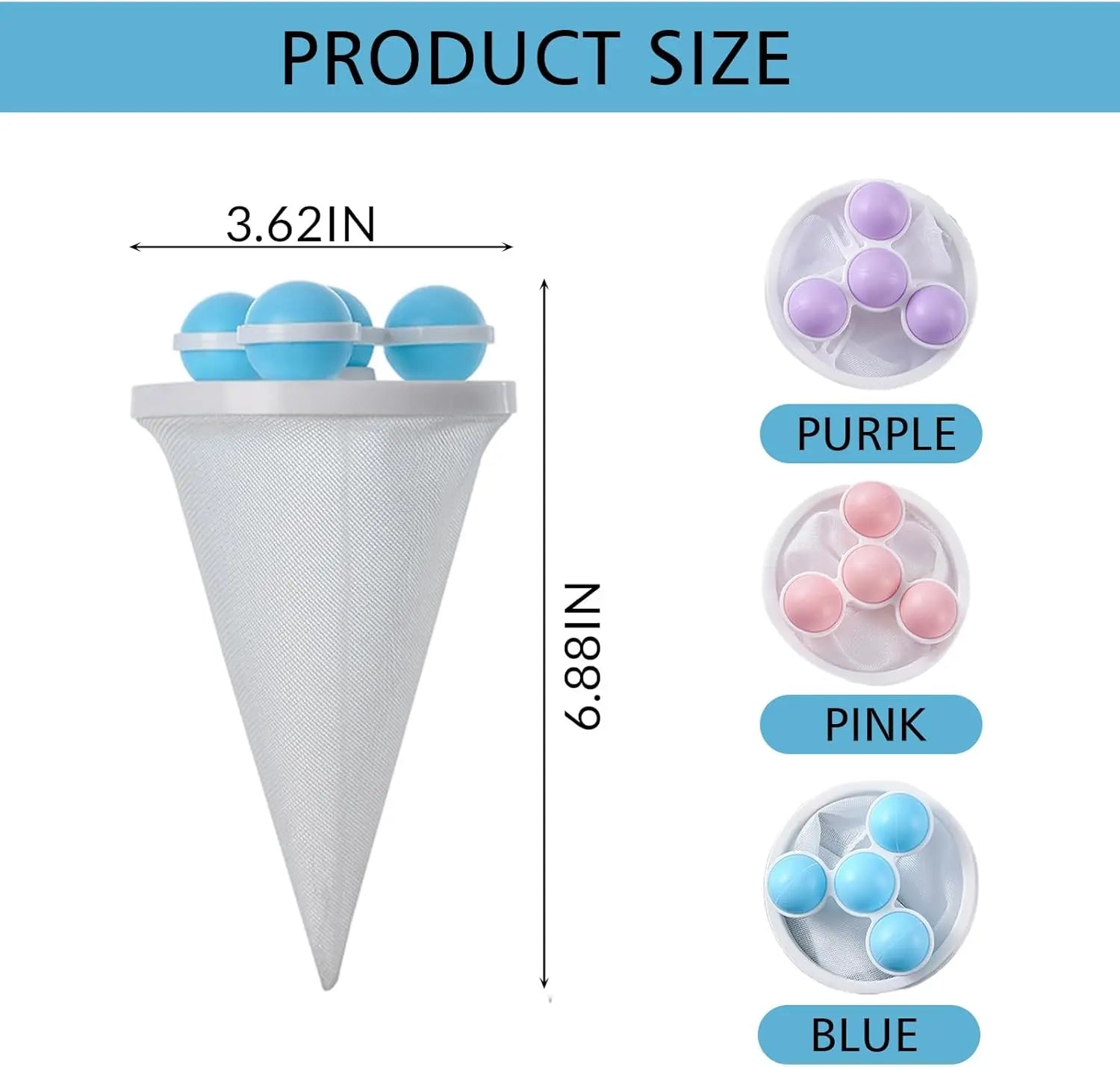 Luxiko Reusable Washing Machine Hair Catcher – Laundry Pet Hair Filter Bag | Floating Lint Remover for Clothes & Drain Protection