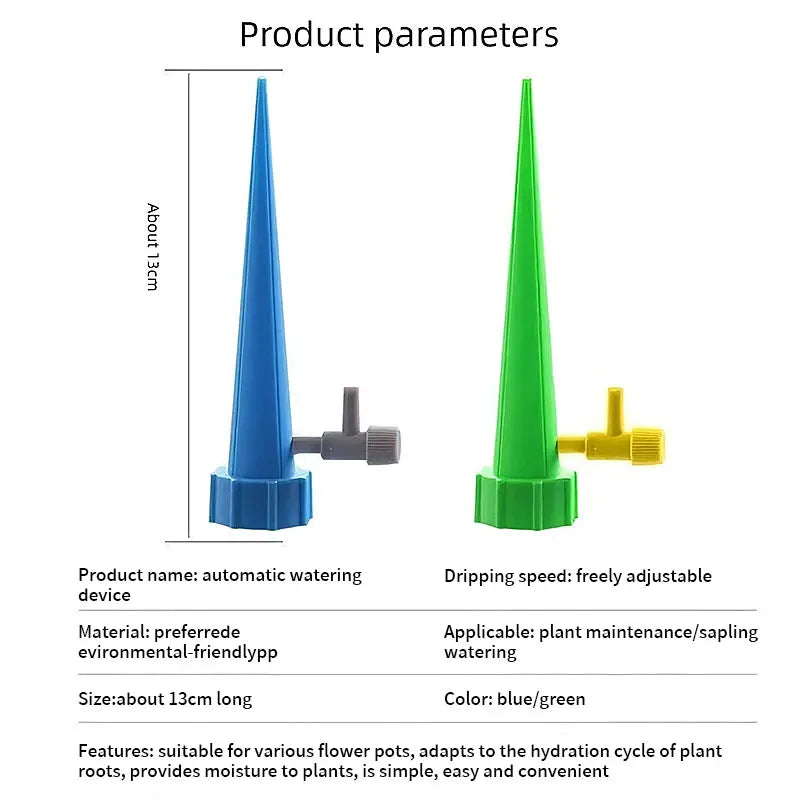 Luxiko 6PCS Automatic Plant Watering System – Adjustable Drip Irrigation Devices with Timer Control, Self-Watering Spikes for Indoor & Outdoor Plants