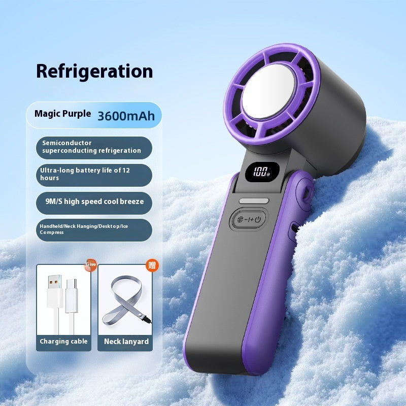 Luxiko Portable High-Speed Handheld Fan – 3600mAh Rechargeable Mini Turbo Fan with 100 Speed Adjustable Settings, Foldable Personal Cooling Fan for Travel & Outdoor