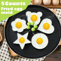 Luxiko 5-Piece Egg Ring Mold Set – Non-Stick Round Egg & Pancake Molds, Breakfast Cooking Rings for Perfect Eggs, Burgers & More