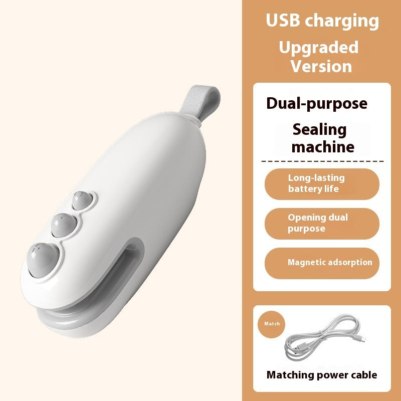 Luxiko 2-in-1 Mini Bag Sealer & Cutter – USB Rechargeable Portable Heat Sealing Machine for Snack Bags, Food Storage & Freshness Preservation