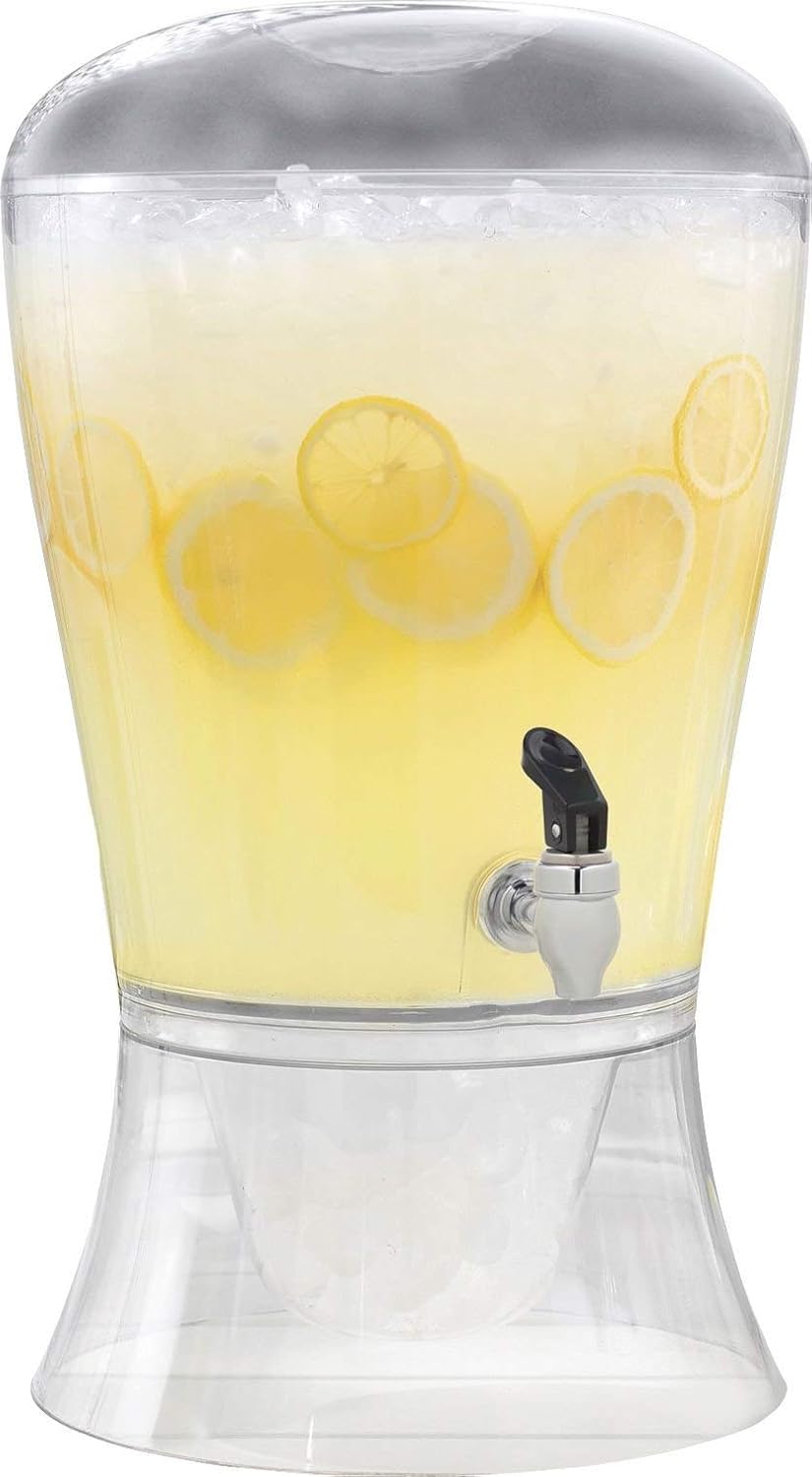 Luxiko 3-Gallon Clear Beverage Dispenser – Durable Polypropylene Drink Server with Spigot | Large Capacity Juice, Water, Iced Tea & Party Drink Dispenser