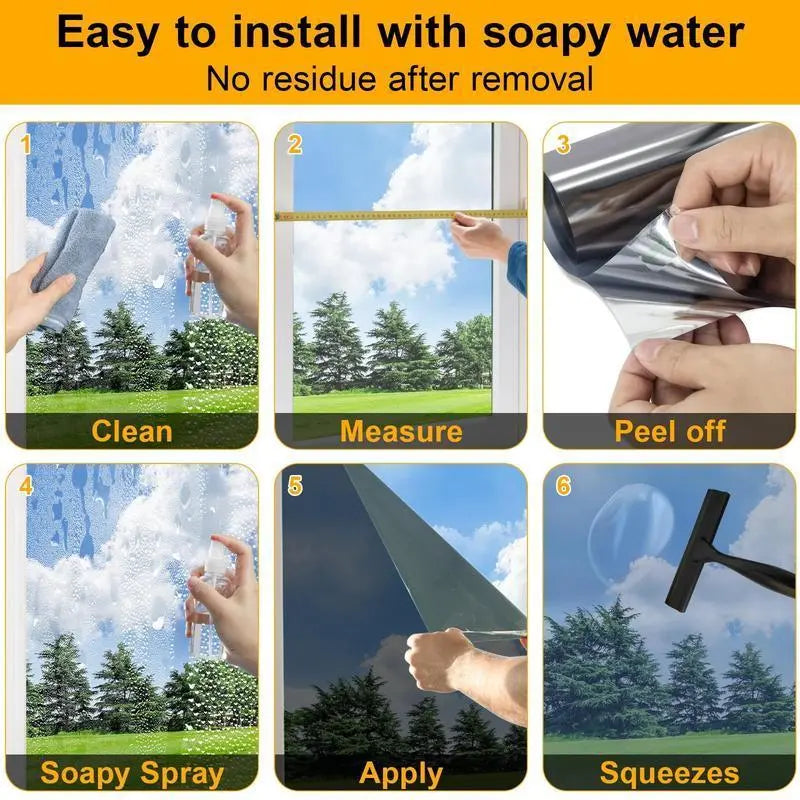 Luxiko One Way Mirror Window Film – Privacy Reflective Glass Tint | UV & Heat Control Solar Window Film for Home & Office