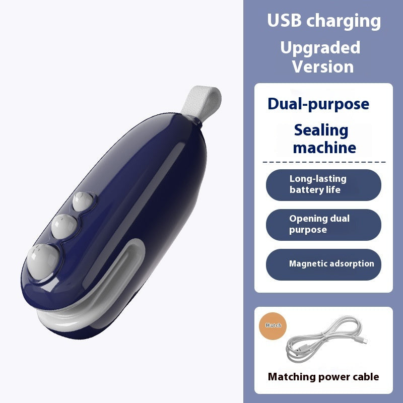 Luxiko 2-in-1 Mini Bag Sealer & Cutter – USB Rechargeable Portable Heat Sealing Machine for Snack Bags, Food Storage & Freshness Preservation
