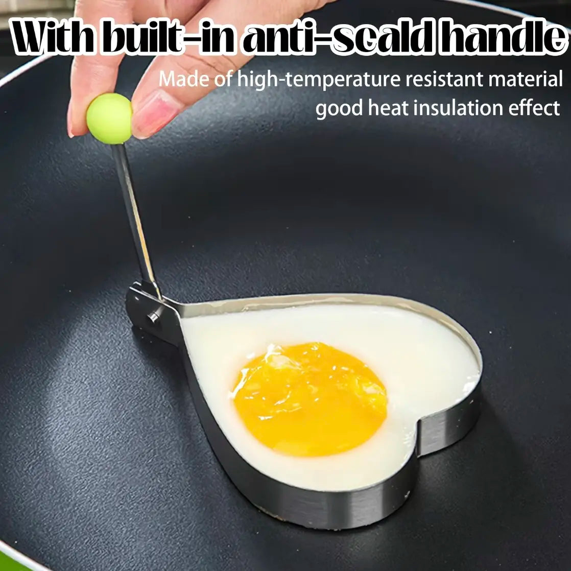 Luxiko 5-Piece Egg Ring Mold Set – Non-Stick Round Egg & Pancake Molds, Breakfast Cooking Rings for Perfect Eggs, Burgers & More