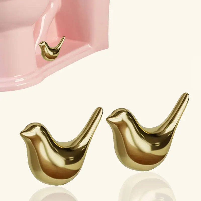 Luxiko 2PCS Ceramic Bird Toilet Bolt Caps – Cute Decorative Toilet Screw Covers | Easy Install Bathroom Toilet Base Cover Accessories