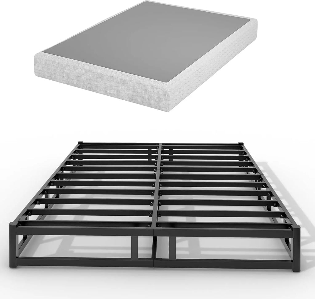 Luxiko Twin Size Metal Bed Frame – Heavy Duty Platform Bed with Steel Slats | Noise-Free Mattress Support & Under Bed Storage Space