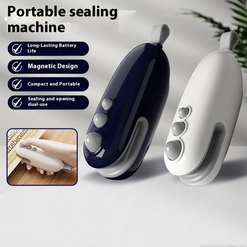 Luxiko 2-in-1 Mini Bag Sealer & Cutter – USB Rechargeable Portable Heat Sealing Machine for Snack Bags, Food Storage & Freshness Preservation