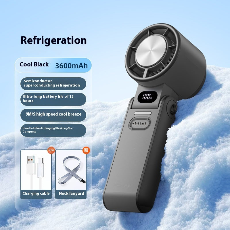 Luxiko Portable High-Speed Handheld Fan – 3600mAh Rechargeable Mini Turbo Fan with 100 Speed Adjustable Settings, Foldable Personal Cooling Fan for Travel & Outdoor