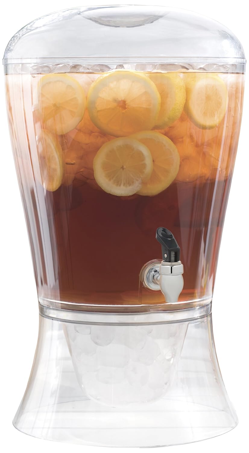 Luxiko 3-Gallon Clear Beverage Dispenser – Durable Polypropylene Drink Server with Spigot | Large Capacity Juice, Water, Iced Tea & Party Drink Dispenser