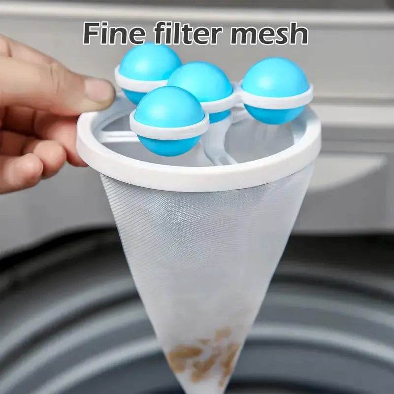 Luxiko Reusable Washing Machine Hair Catcher – Laundry Pet Hair Filter Bag | Floating Lint Remover for Clothes & Drain Protection
