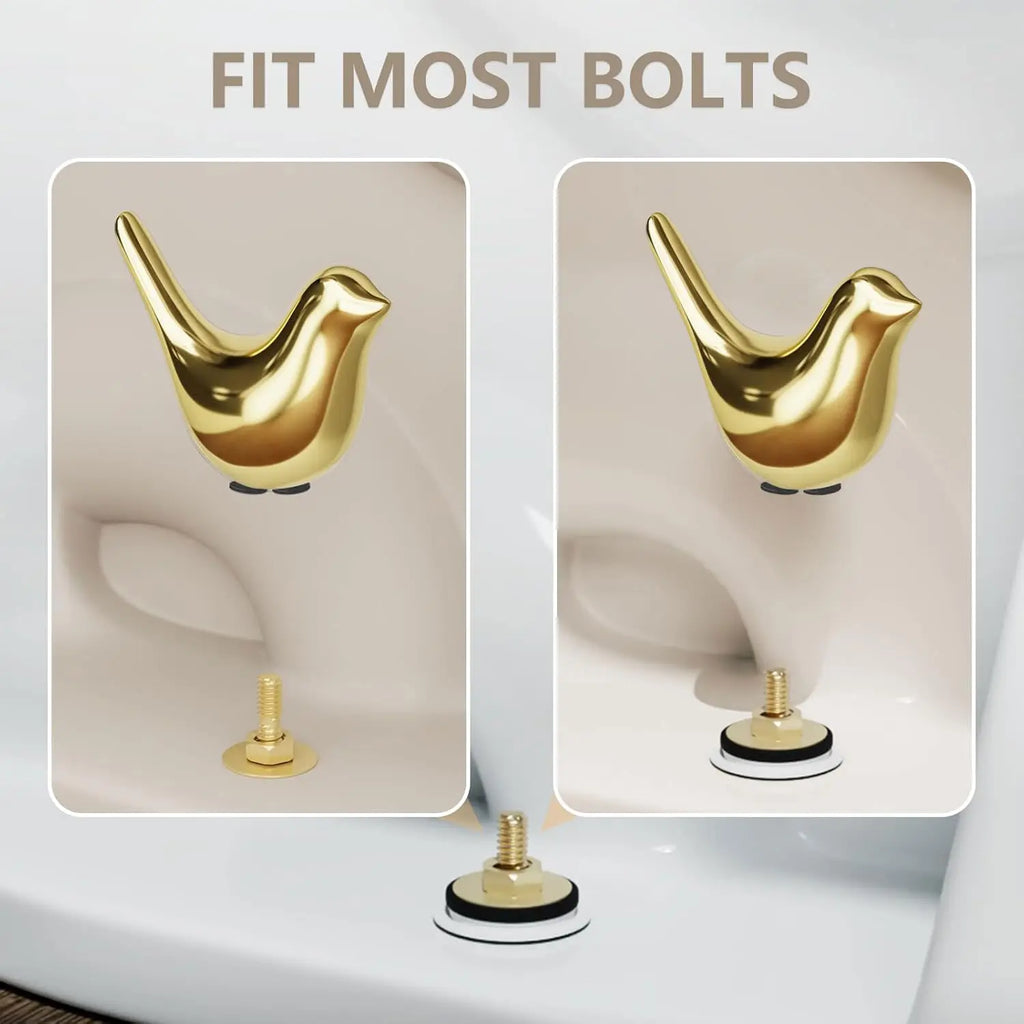 Luxiko 2PCS Ceramic Bird Toilet Bolt Caps – Cute Decorative Toilet Screw Covers | Easy Install Bathroom Toilet Base Cover Accessories