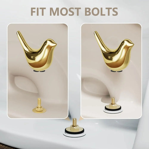 Luxiko 2PCS Ceramic Bird Toilet Bolt Caps – Cute Decorative Toilet Screw Covers | Easy Install Bathroom Toilet Base Cover Accessories