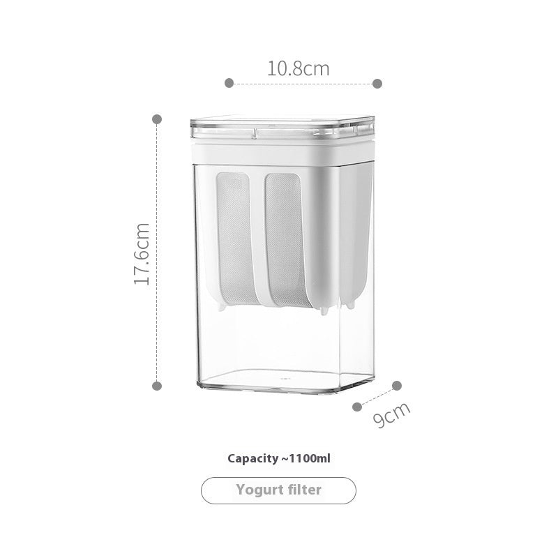 Luxiko Yogurt Strainer & Filter Box – Fine Mesh Homemade Greek Yogurt Maker, Transparent Cheese & Moisture Separator for Kitchen Use