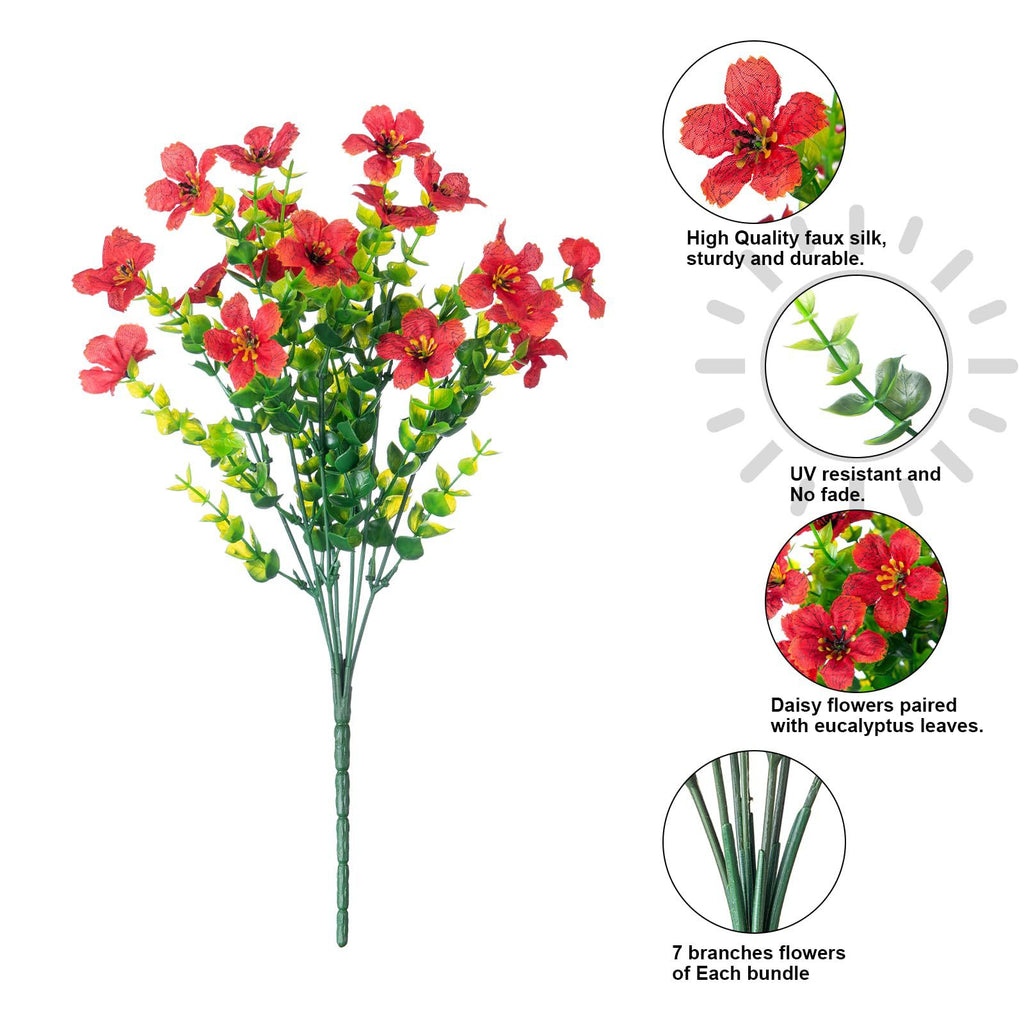 Luxiko Artificial Outdoor Flowers UV Resistant – Decorative Simulation Plastic Plants | Fade-Proof Garden, Balcony & Home Décor