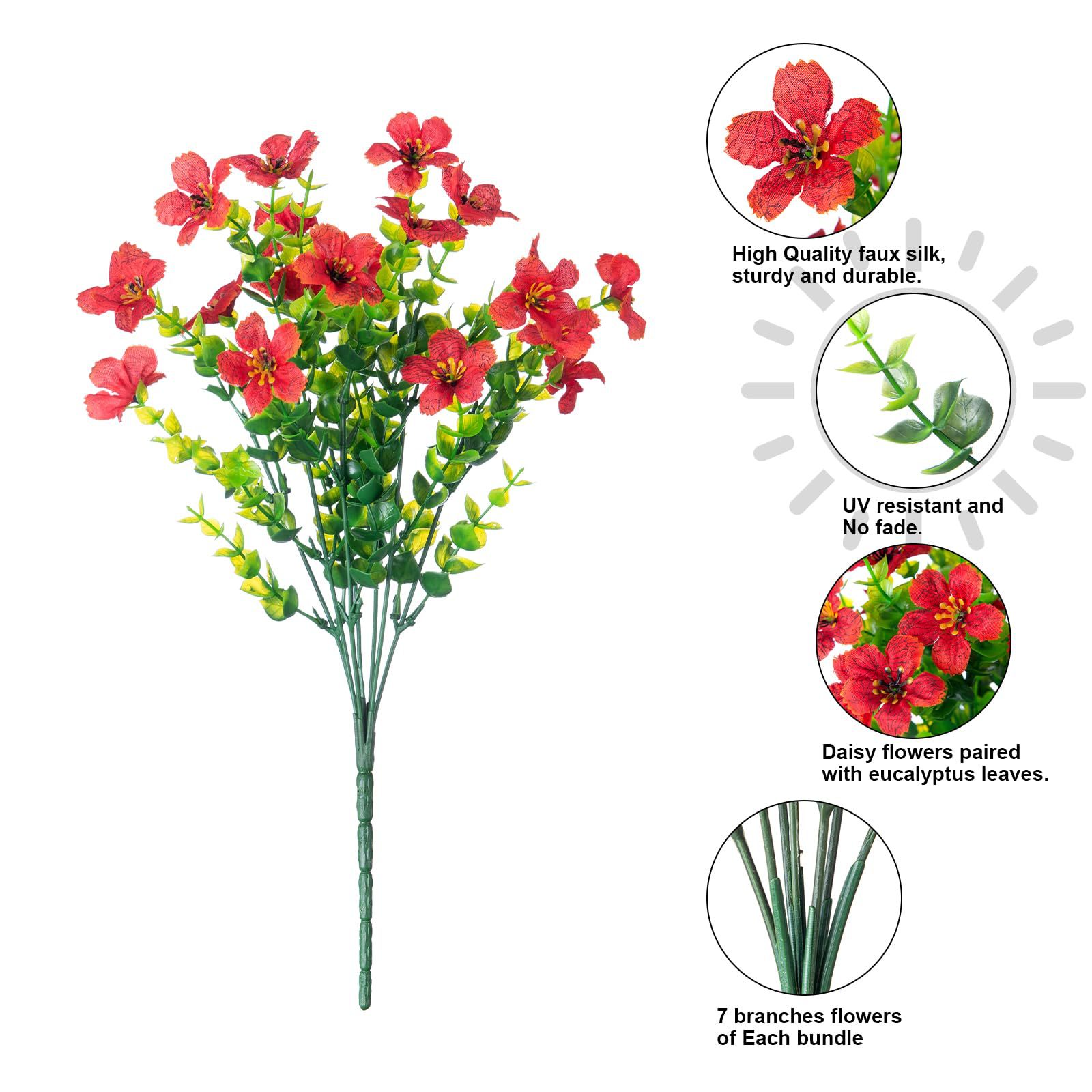 Luxiko Artificial Outdoor Flowers UV Resistant – Decorative Simulation Plastic Plants | Fade-Proof Garden, Balcony & Home Décor