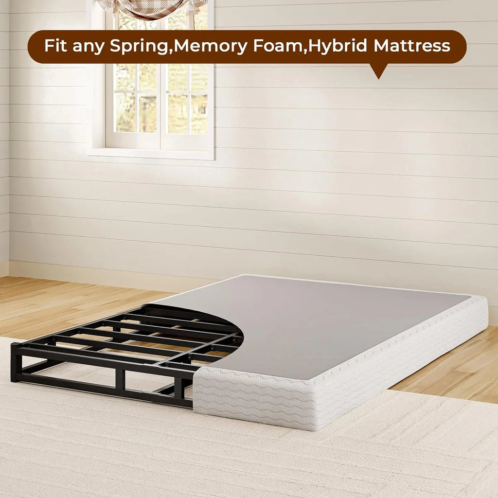 Luxiko Twin Size Metal Bed Frame – Heavy Duty Platform Bed with Steel Slats | Noise-Free Mattress Support & Under Bed Storage Space