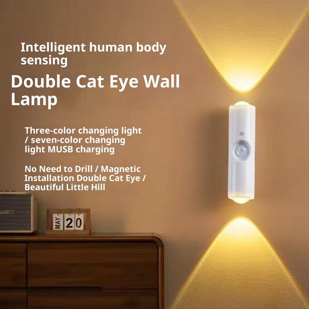 Luxiko RGB Motion Sensor Night Light – Rechargeable Magnetic Wall Lamp with Gradient Ambient Lighting for Bedroom, Hallway, Stairs & Living Room