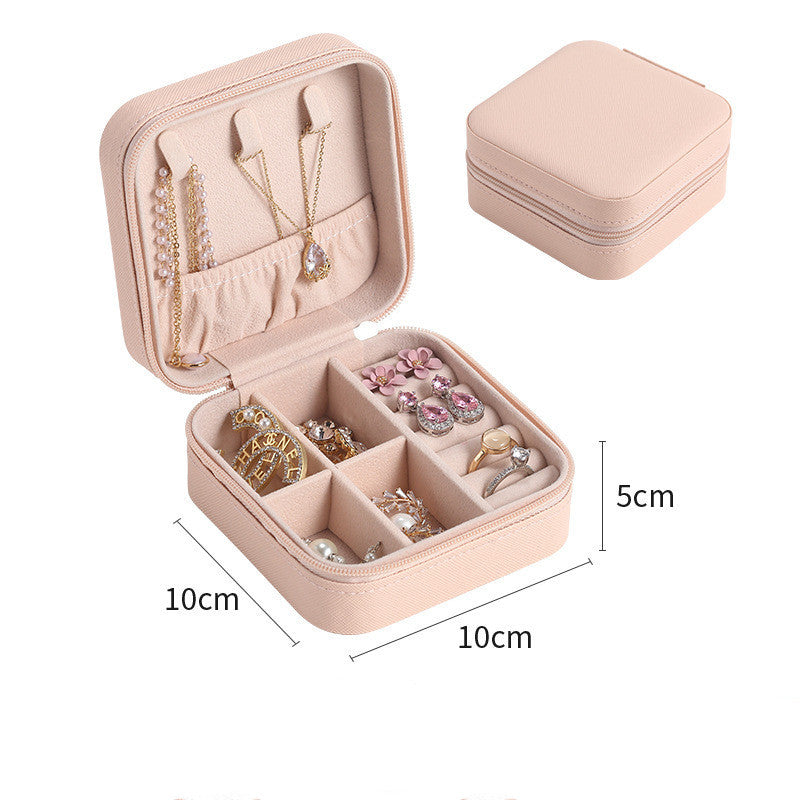 Luxiko Portable Travel Jewelry Box Organizer – Small Compact Jewelry Case with Zipper | Storage for Rings, Earrings, Necklaces & Accessories